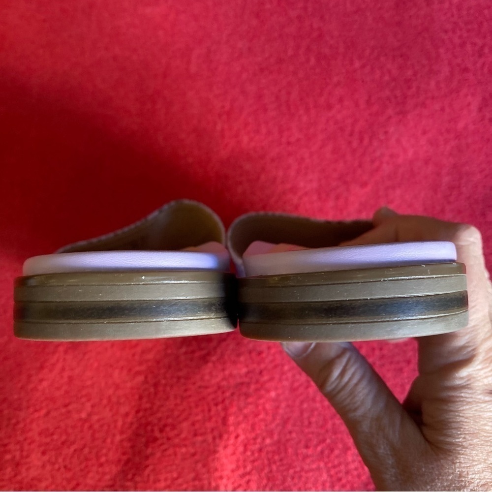 VIONIC Sz 8 Demi Embossed Snake Print Slide On Lavender Colour Way Slides  Mules - Picture 11 of 12